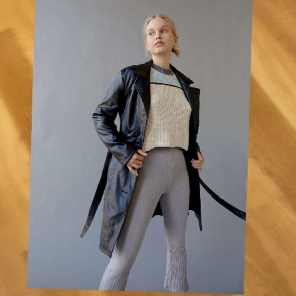 Urban Outfitters Zoe Belted Faux Leather Coat - Picture 1 of 6